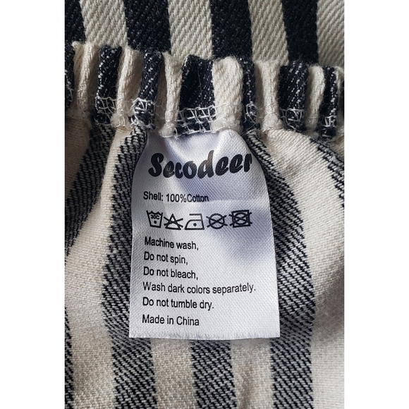 31. 2/$20 NWOT Secodeer black & white stripe harem romper - Picture 4 of 4